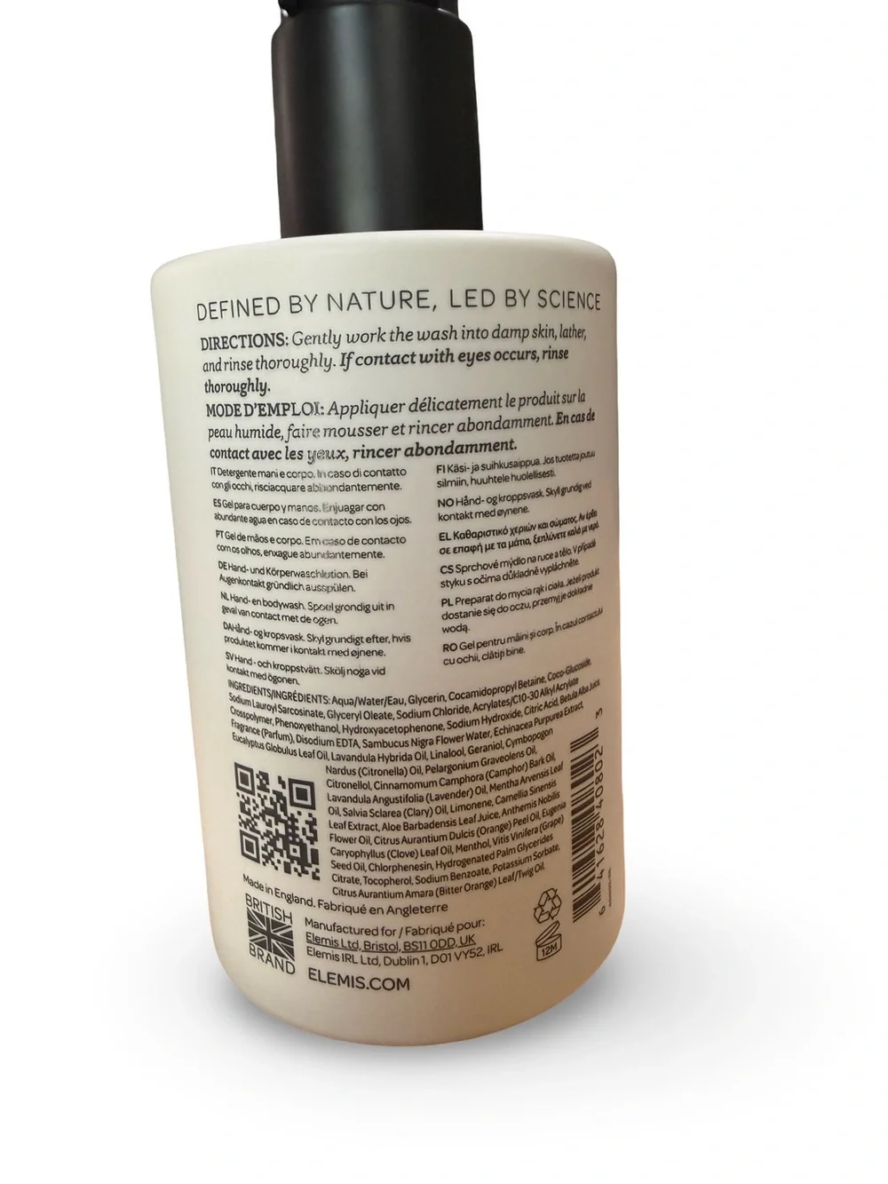 ELEMIS Cream Bottle Hand & Body Wash with Black Pump